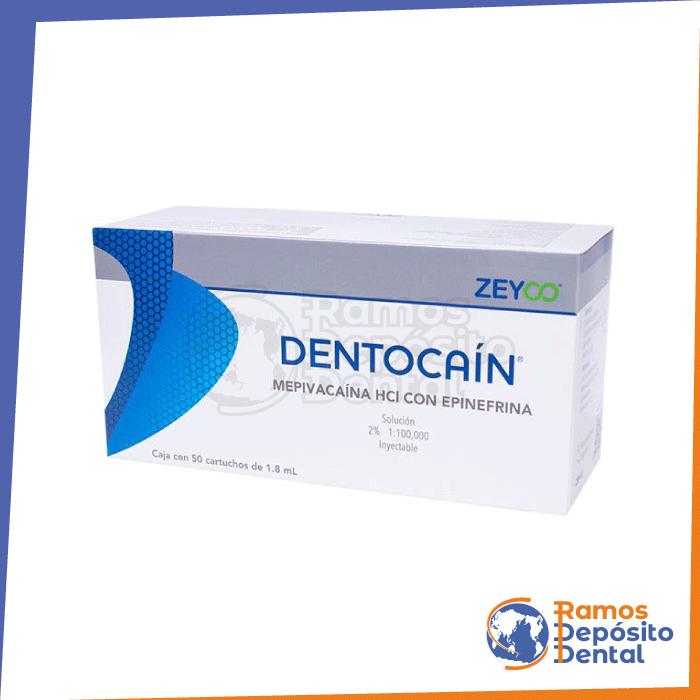 Anestésico Inyectable Mepivacaína HCI 2% – Dentocaín Zeyco Vidrio